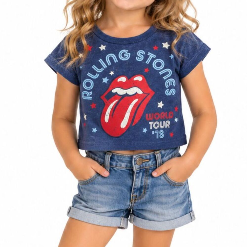 🔥 5 for $30 🔥 The Rolling Stones Girls World Tour ’75 Graphic T-Shirt | Size 4